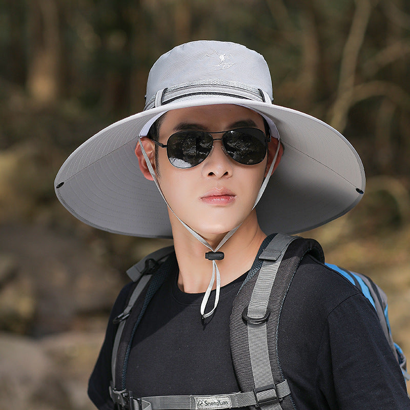 Cappello da trekking a tesa larga con protezione UV e sottogola regolabile
