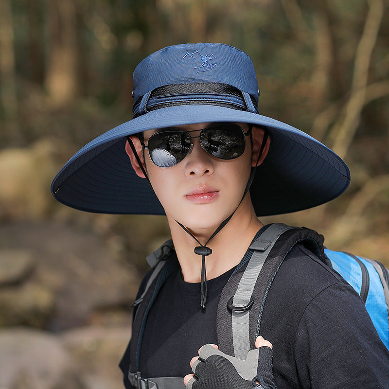 Cappello da trekking a tesa larga con protezione UV e sottogola regolabile