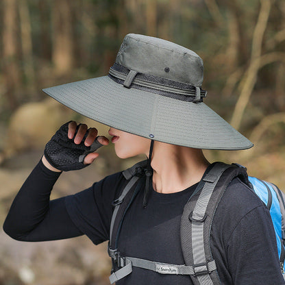 Cappello da trekking a tesa larga con protezione UV e sottogola regolabile