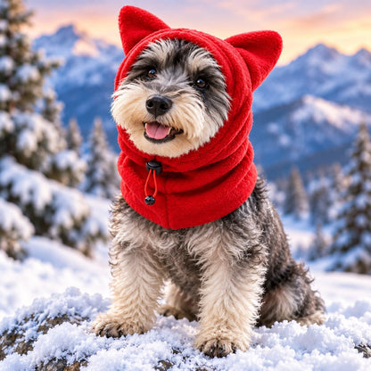 Cappuccio invernale in pile per cani e gatti – copri orecchie e collo caldi per passeggiate al freddo