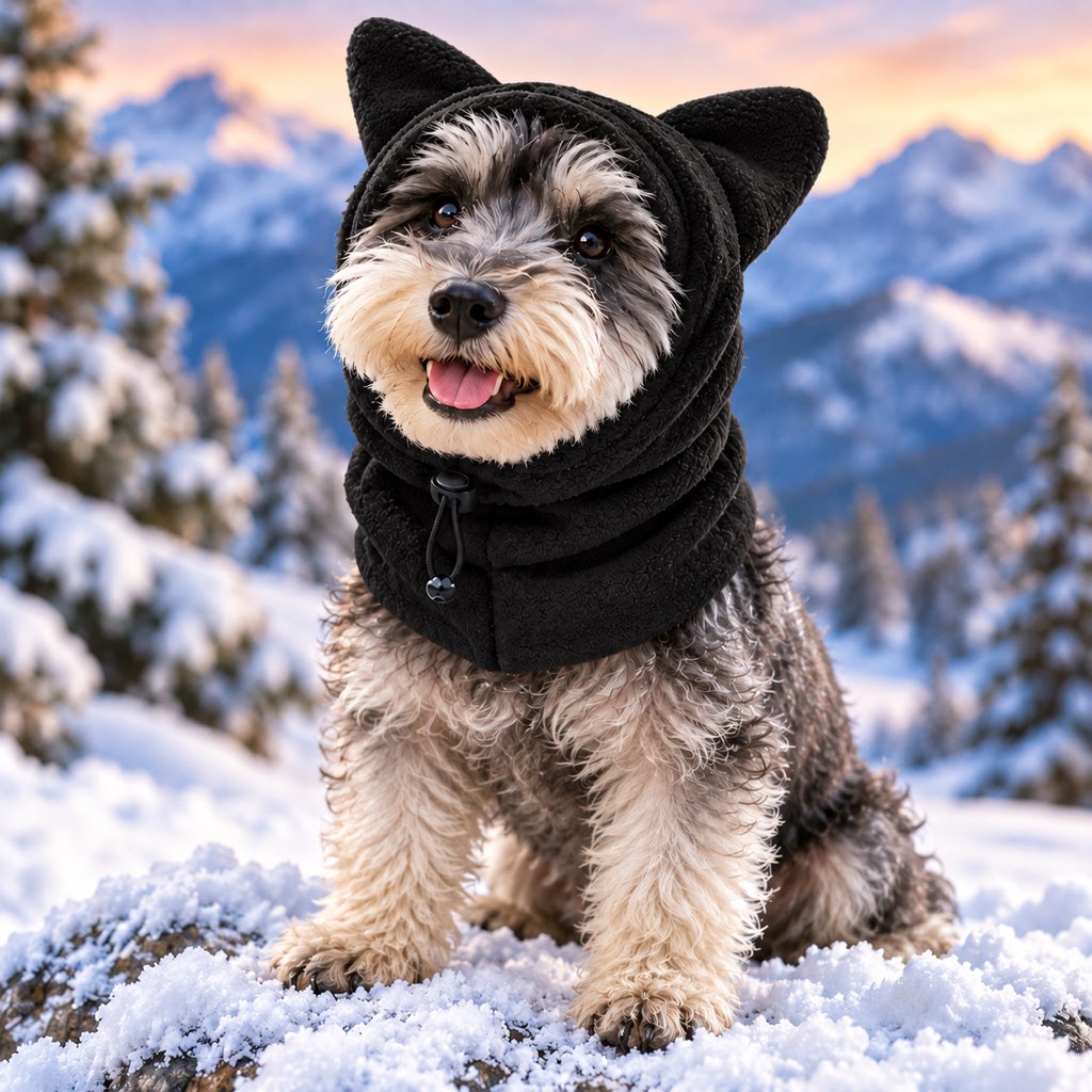 Cappuccio invernale in pile per cani e gatti – copri orecchie e collo caldi per passeggiate al freddo