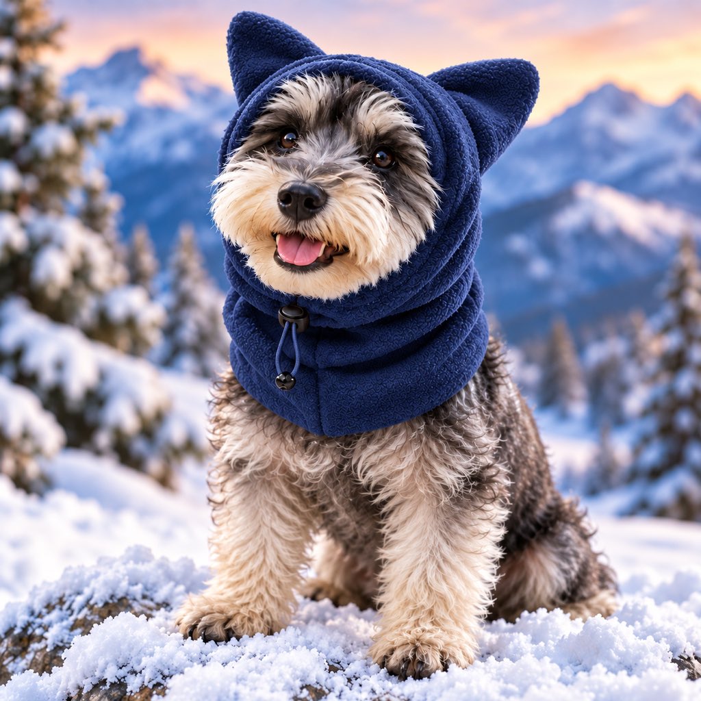 Cappuccio invernale in pile per cani e gatti – copri orecchie e collo caldi per passeggiate al freddo