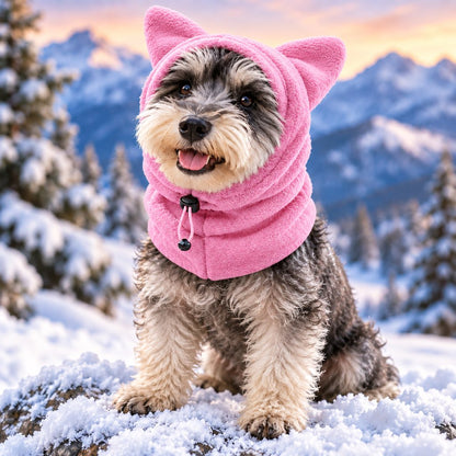 Cappuccio invernale in pile per cani e gatti – copri orecchie e collo caldi per passeggiate al freddo
