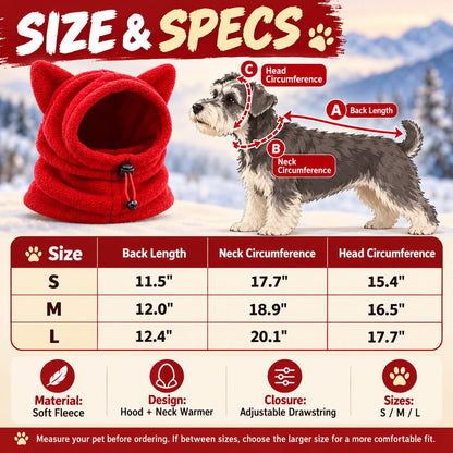Cappuccio invernale in pile per cani e gatti – copri orecchie e collo caldi per passeggiate al freddo