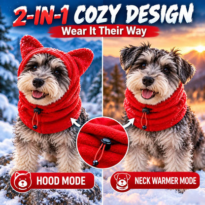 Cappuccio invernale in pile per cani e gatti – copri orecchie e collo caldi per passeggiate al freddo
