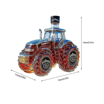 Caraffa per whisky 300 ml con design tridimensionale trattore – Set elegante per whisky, bottiglia in vetro per alcolici