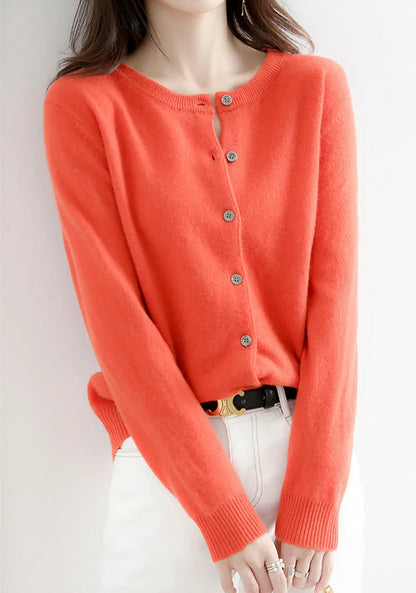 Cardigan Lyria in Cashmere a Maglia Morbida per Primavera e Autunno