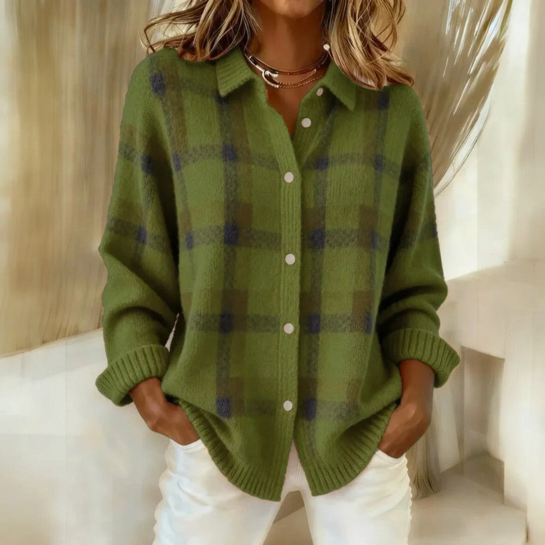 Cardigan oversize casual da donna con maniche lunghe e bottoni
