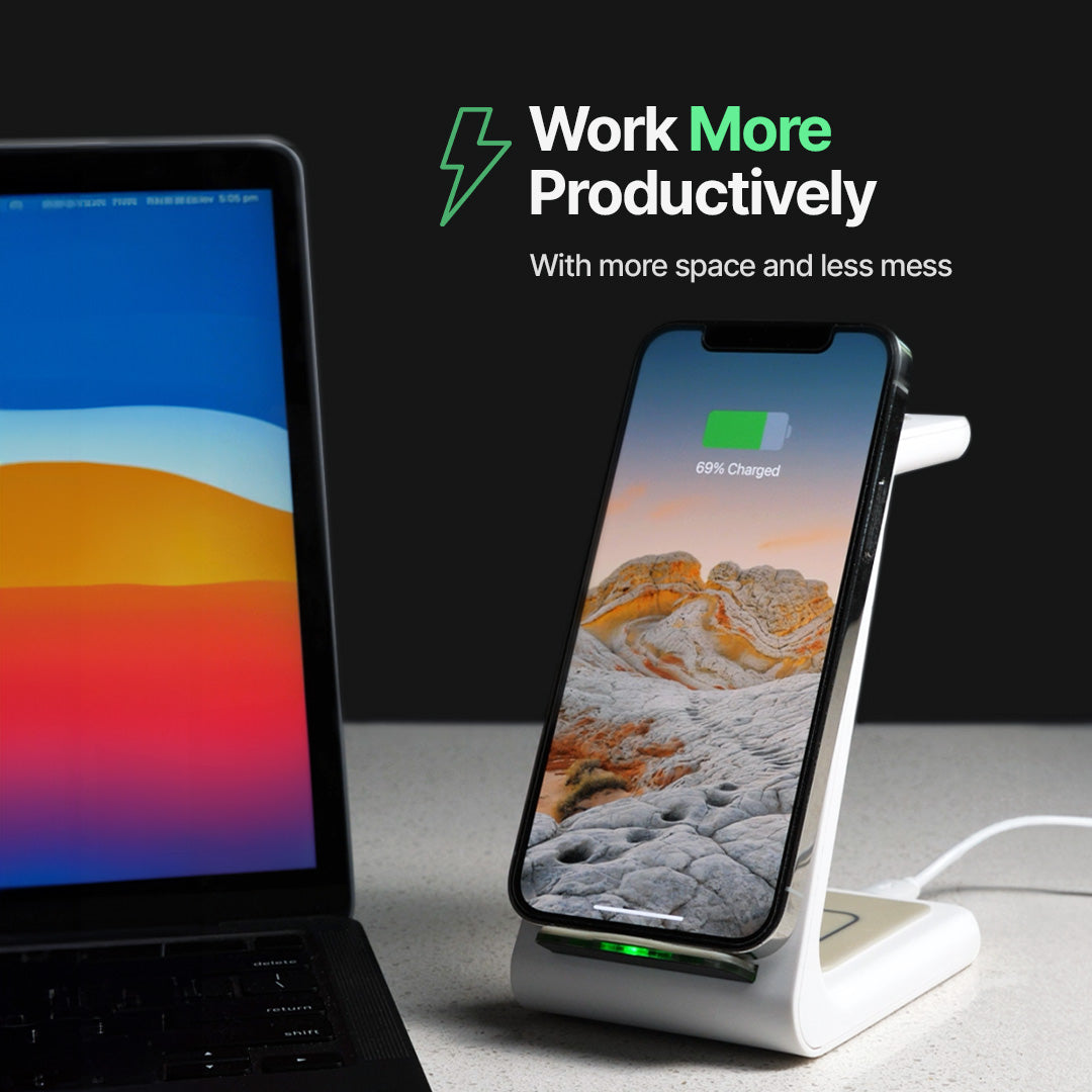 Caricatore wireless veloce con supporto multi-dispositivo