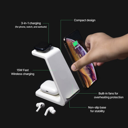 Caricatore wireless veloce con supporto multi-dispositivo
