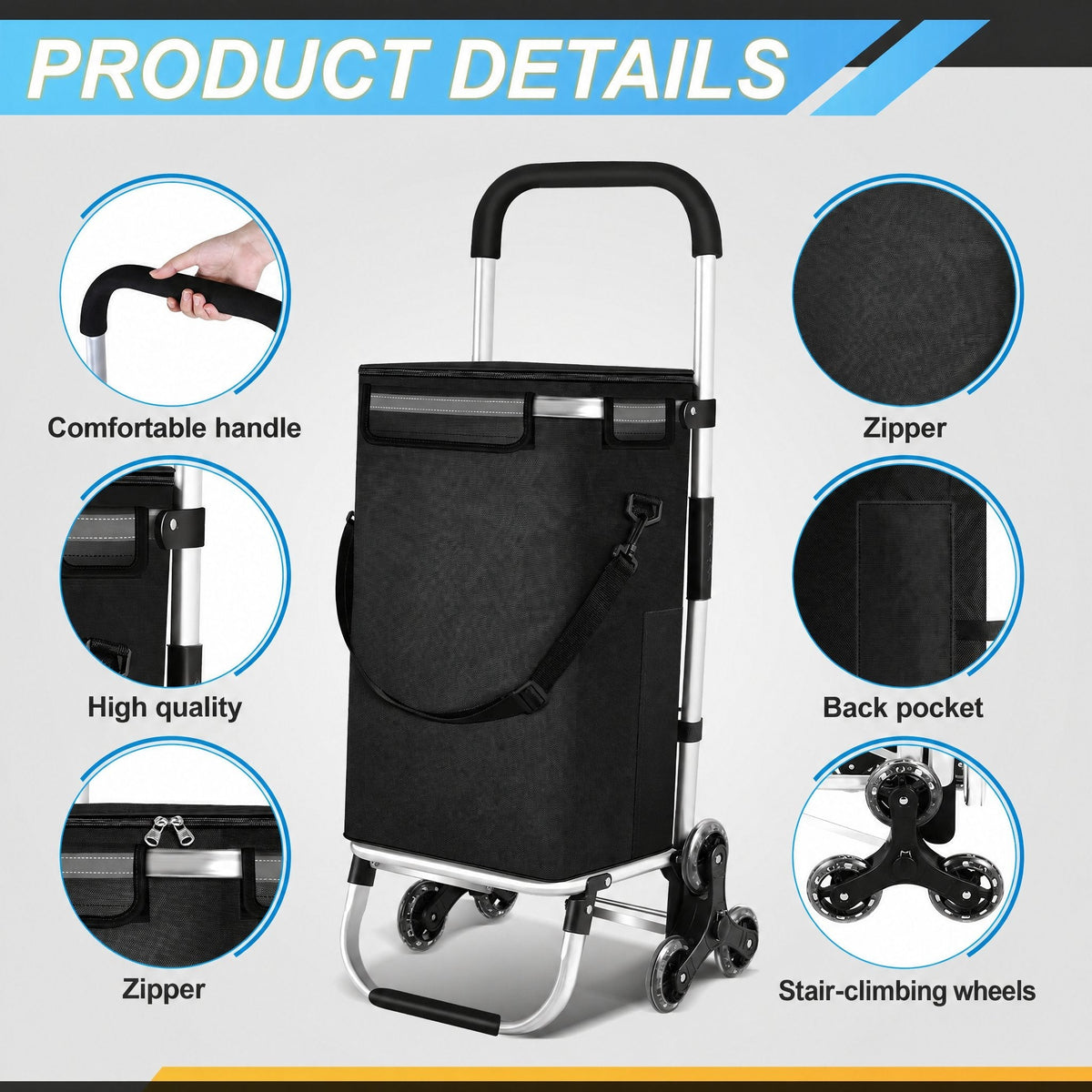 Carrello della spesa pieghevole da 40 l
