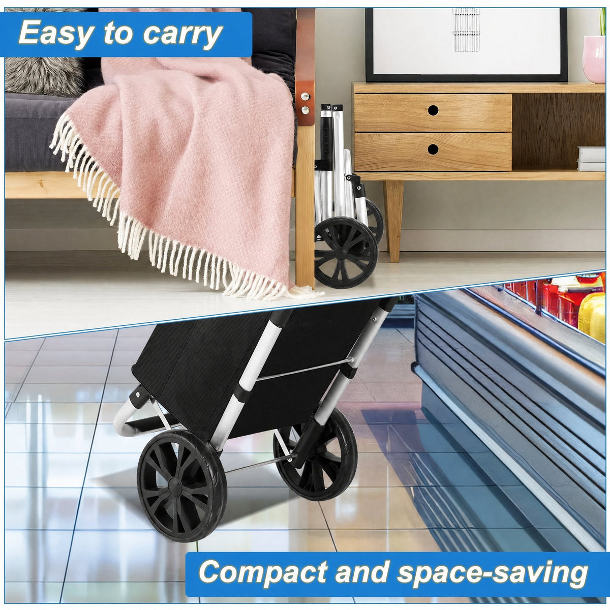 Carrello della spesa pieghevole da 40 l