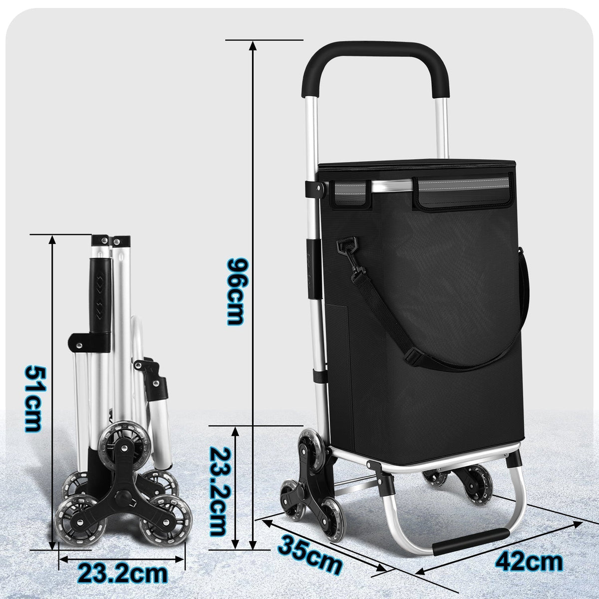 Carrello della spesa pieghevole da 40 l