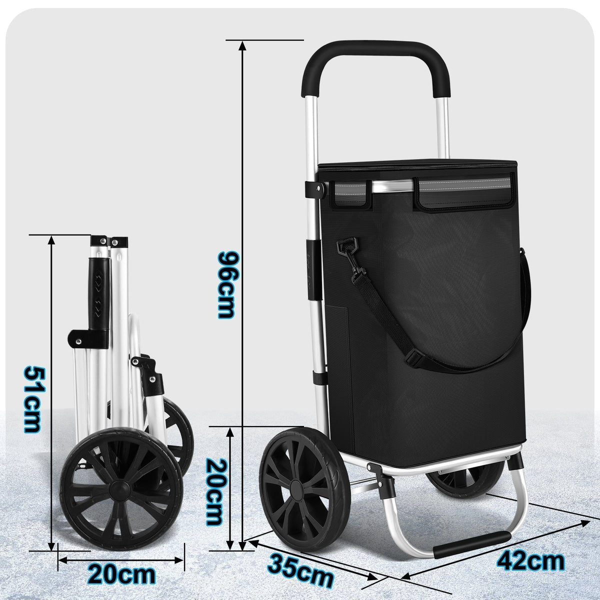 Carrello della spesa pieghevole da 40 l