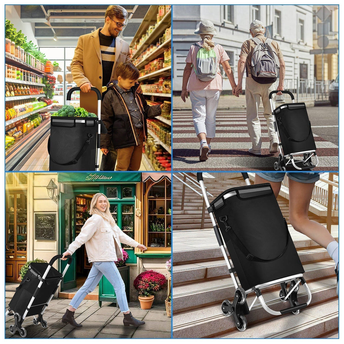 Carrello della spesa pieghevole da 40 l