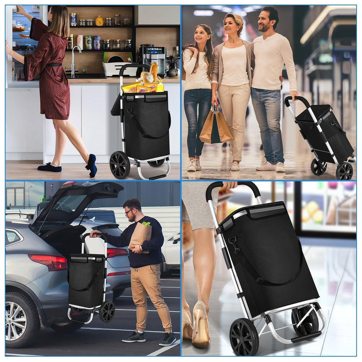 Carrello della spesa pieghevole da 40 l