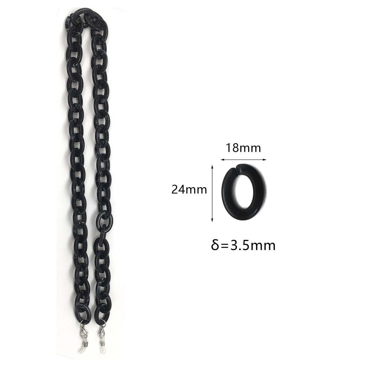 Catenella per occhiali oversize in acrilico chunky