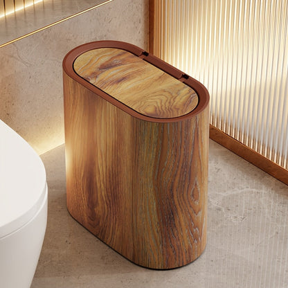 Cestino Effetto Marmo con Coperchio per Bagno e Cucina