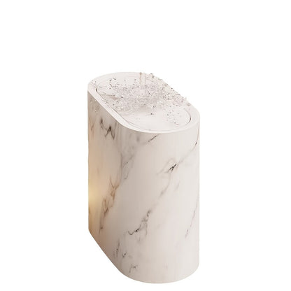 Cestino Effetto Marmo con Coperchio per Bagno e Cucina