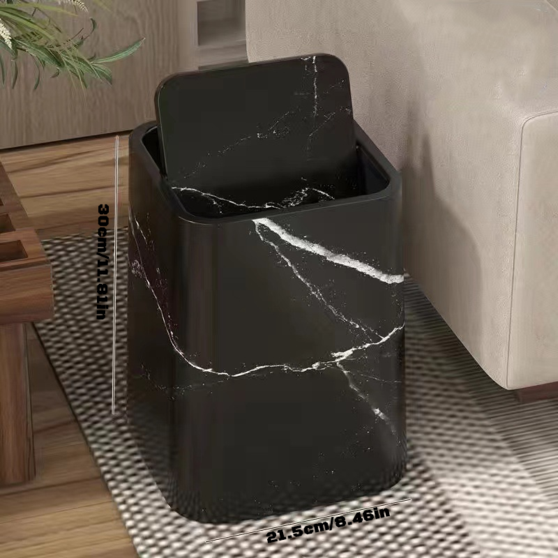 Cestino Marmorizzato con Coperchio Girevole