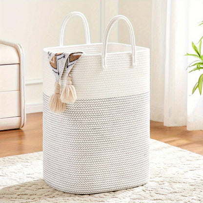 Cesto Portabiancheria Intrecciato Extra Large - Spazio per Tutte le Tue Cose, Resistente e Pratico