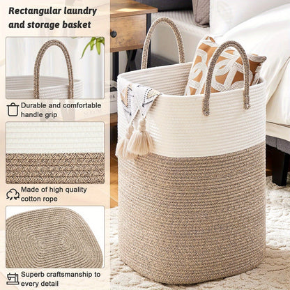 Cesto Portabiancheria Intrecciato Extra Large - Spazio per Tutte le Tue Cose, Resistente e Pratico