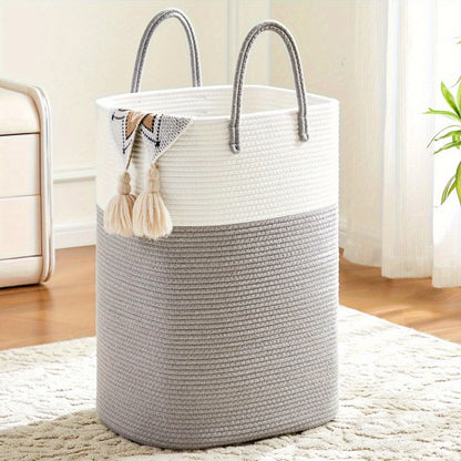 Cesto Portabiancheria Intrecciato Extra Large - Spazio per Tutte le Tue Cose, Resistente e Pratico
