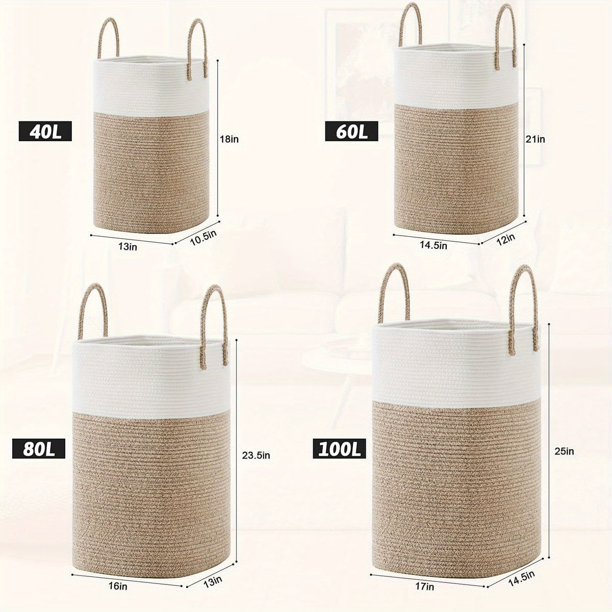 Cesto Portabiancheria Intrecciato Extra Large - Spazio per Tutte le Tue Cose, Resistente e Pratico