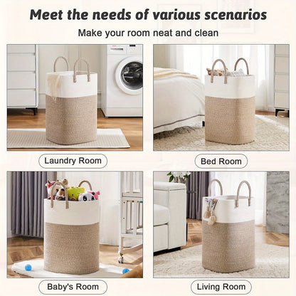 Cesto Portabiancheria Intrecciato Extra Large - Spazio per Tutte le Tue Cose, Resistente e Pratico