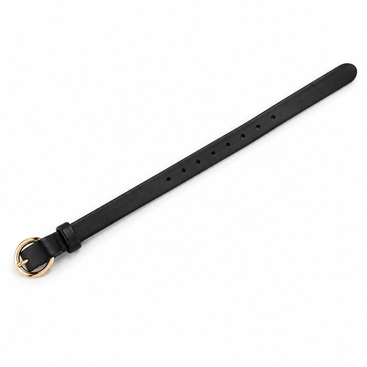 Cintura nera con fibbia dorata 3 cm unisex in pelle vegana Rassivo