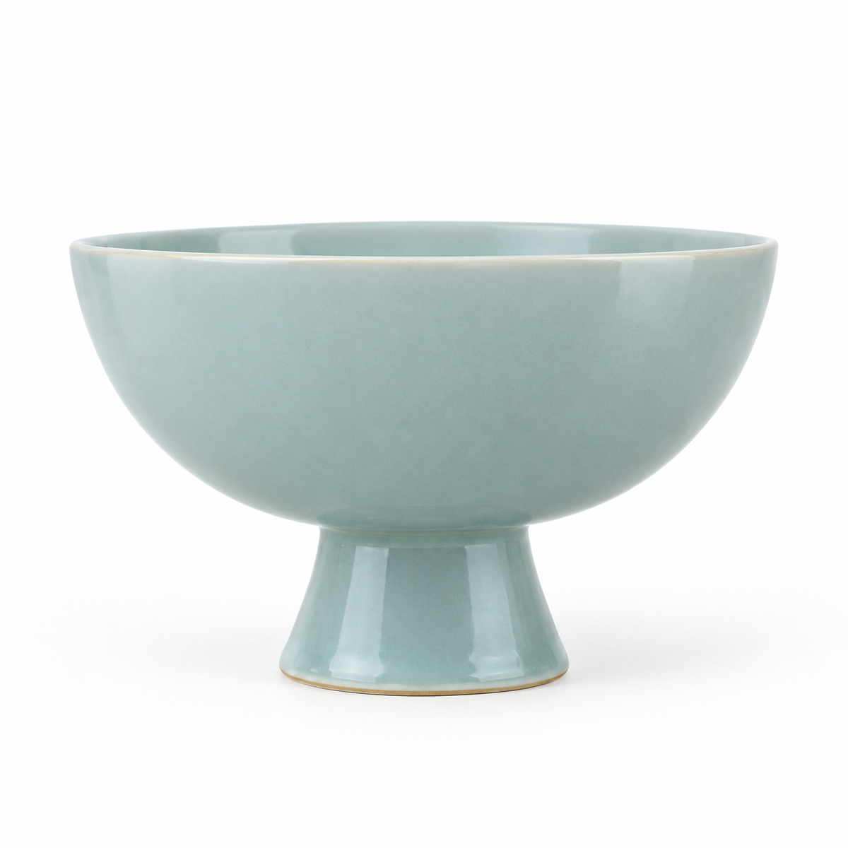 Ciotola su piedistallo azzurro cielo Rassivo 20 cm in ceramica rialzata decorativa
