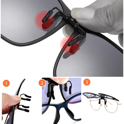 Clip-On Polarizzato Ribaltabile per Occhiali da Vista