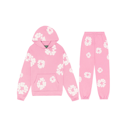 Completo Athleisure con Felpa e Jogger a Stampa Floreale
