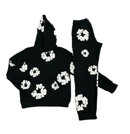 Completo Athleisure con Felpa e Jogger a Stampa Floreale