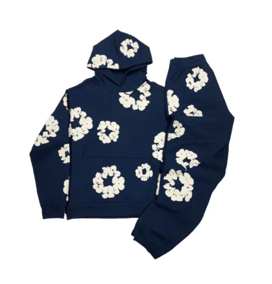 Completo Athleisure con Felpa e Jogger a Stampa Floreale