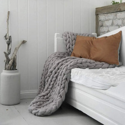 Coperta a Maglia Grossa – Coperta in Lana Morbida e Calda per Divano e Letto