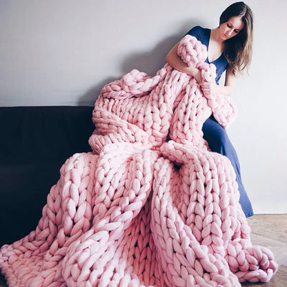 Coperta a Maglia Grossa – Coperta in Lana Morbida e Calda per Divano e Letto