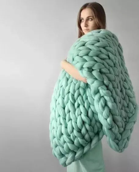 Coperta a Maglia Grossa – Coperta in Lana Morbida e Calda per Divano e Letto