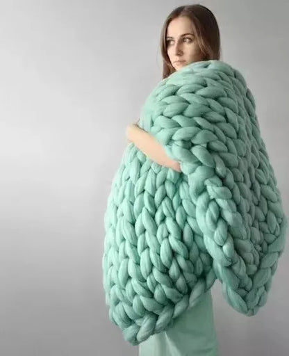 Coperta a Maglia Grossa – Coperta in Lana Morbida e Calda per Divano e Letto