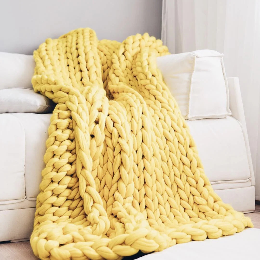 Coperta a Maglia Grossa – Coperta in Lana Morbida e Calda per Divano e Letto