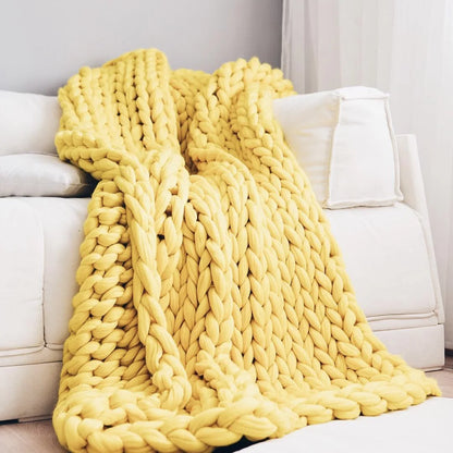 Coperta a Maglia Grossa – Coperta in Lana Morbida e Calda per Divano e Letto