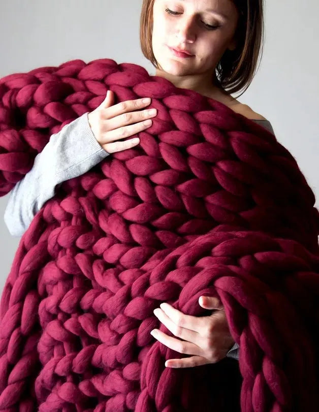 Coperta a Maglia Grossa – Coperta in Lana Morbida e Calda per Divano e Letto