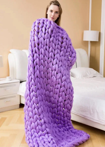 Coperta a Maglia Grossa – Coperta in Lana Morbida e Calda per Divano e Letto