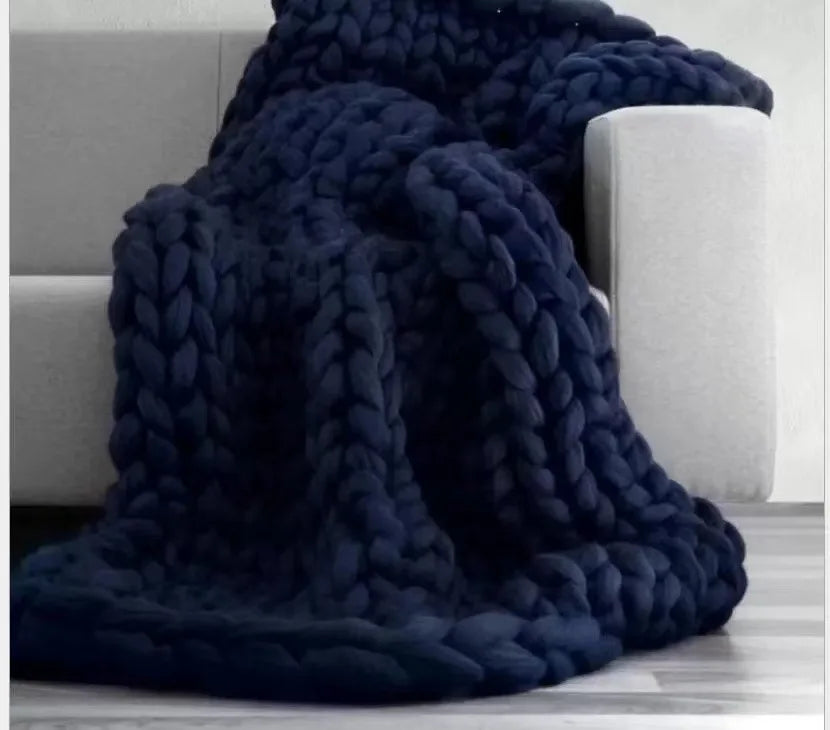 Coperta a Maglia Grossa – Coperta in Lana Morbida e Calda per Divano e Letto