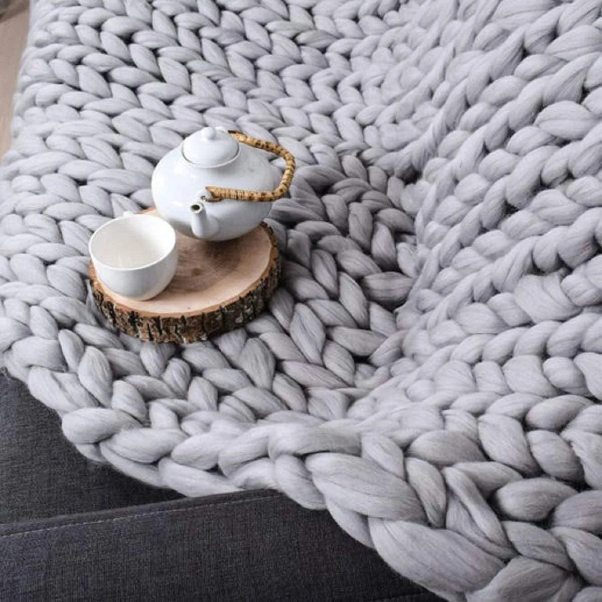 Coperta a Maglia Grossa – Coperta in Lana Morbida e Calda per Divano e Letto