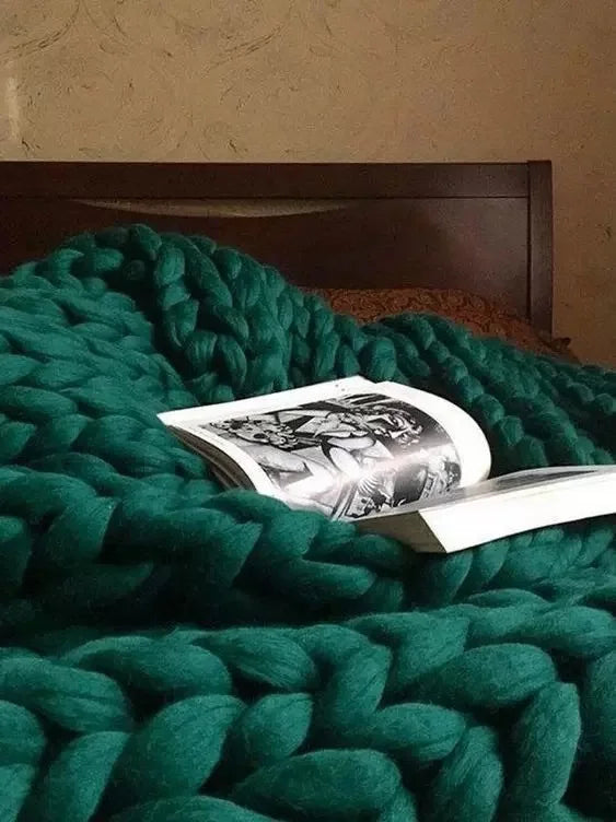 Coperta a Maglia Grossa – Coperta in Lana Morbida e Calda per Divano e Letto