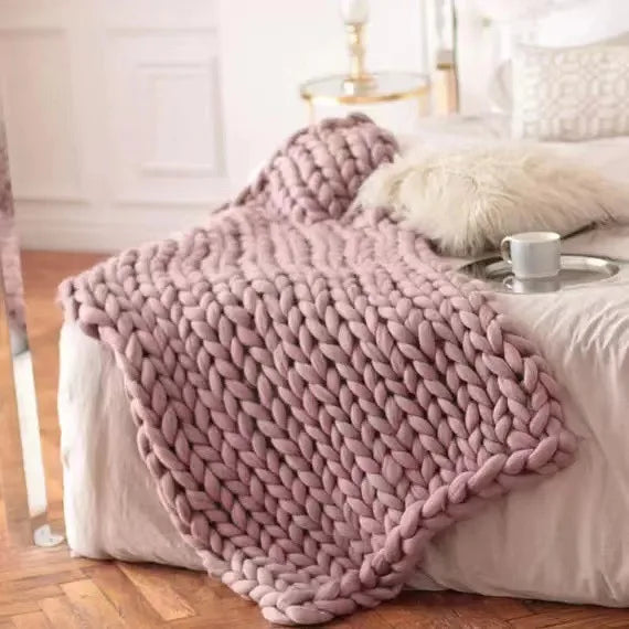 Coperta a Maglia Grossa – Coperta in Lana Morbida e Calda per Divano e Letto