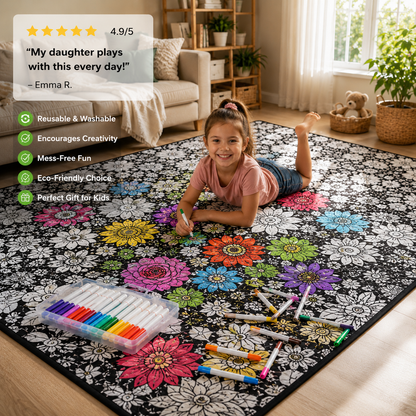 Coperta da colorare per bambini, tessuto morbido in peluche, lavabile e riutilizzabile