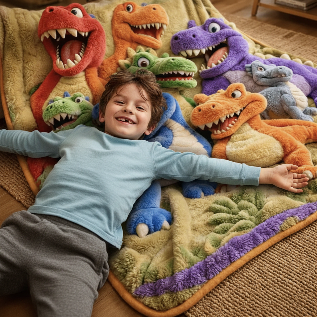 Coperta Dino Dream – ultra morbida e divertente