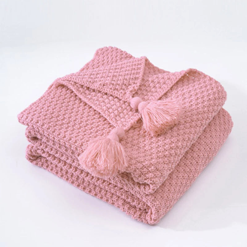 Coperta in Lana Lavorata a Maglia Stile Scandinavo Aurora